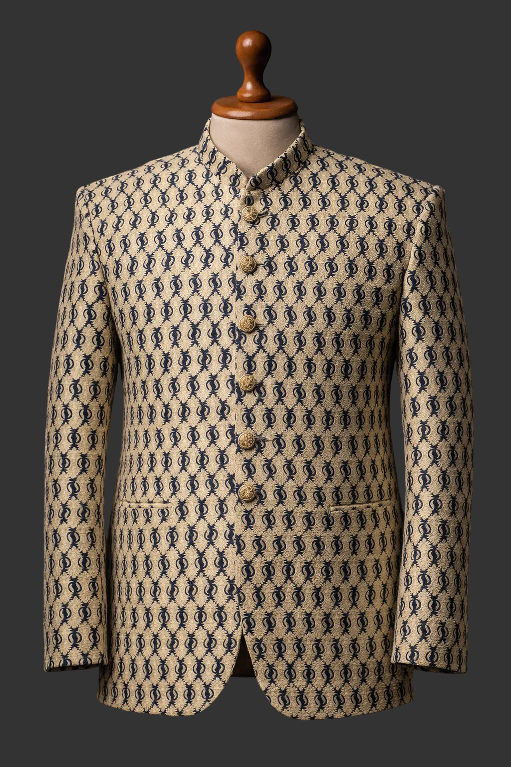 Black color with skin embroidery fabrics prince coat for men