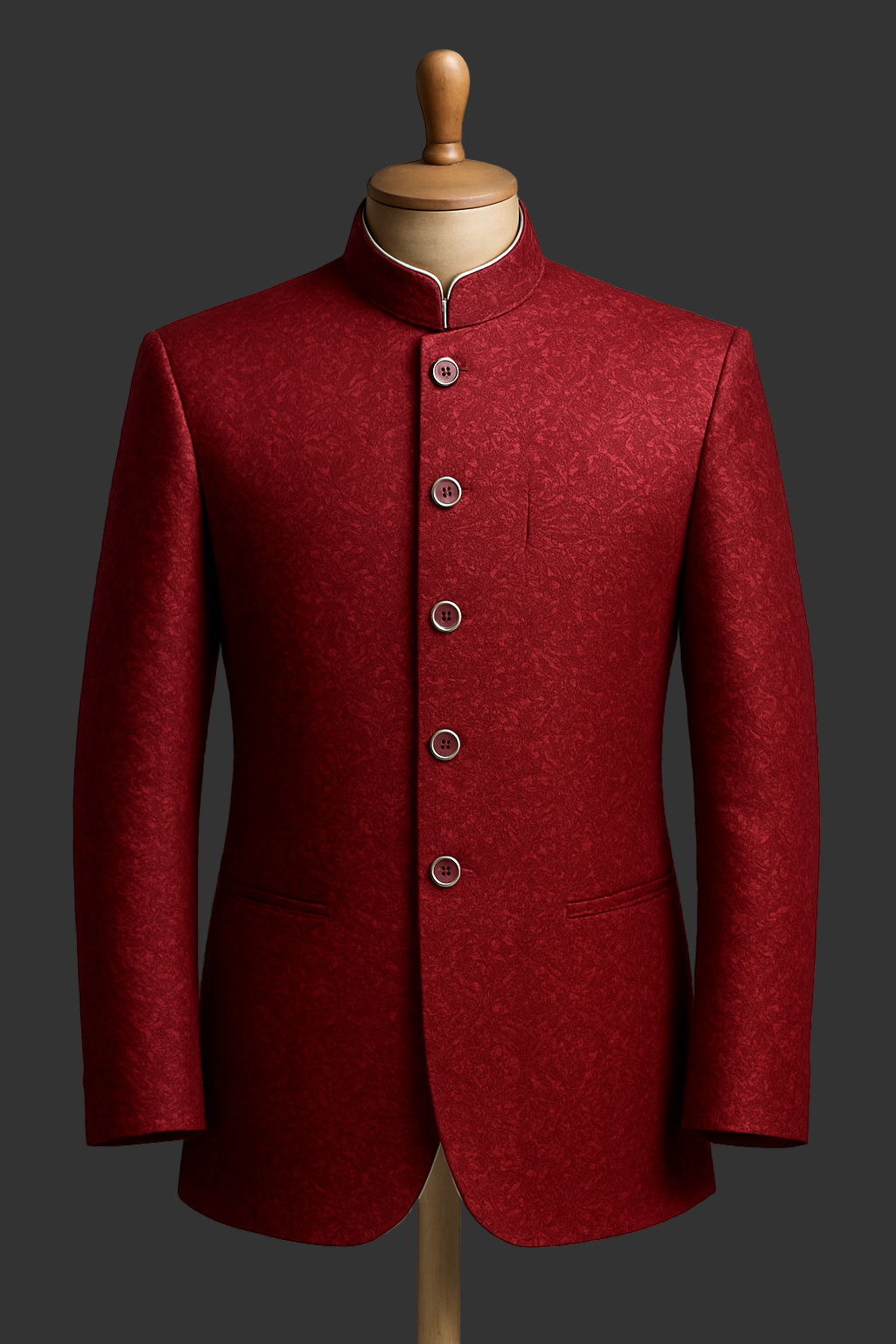 Light deep maroon Embriodered fabrics prince coat for men