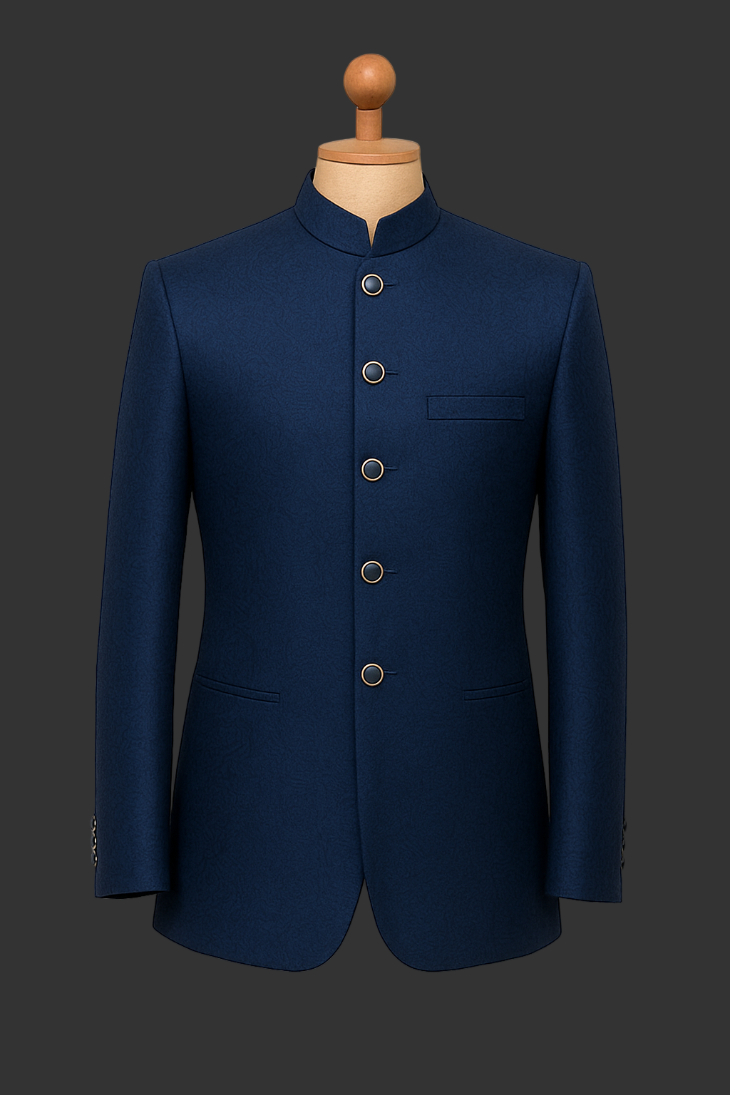 Dark Blue jamawar fabrics prince coat for men