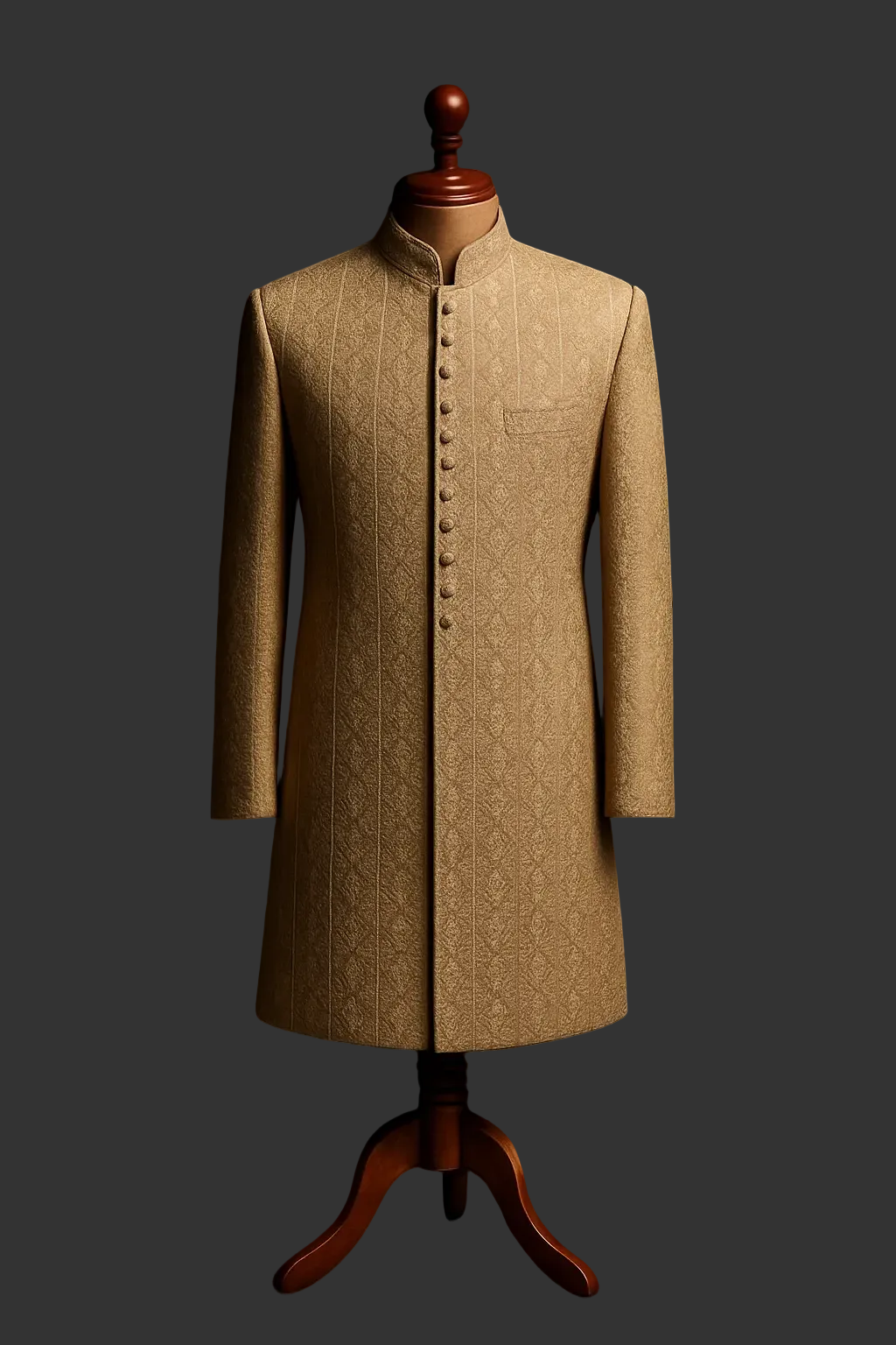 Gown & Gold jamawar Embriodered fabrics prince coat for men