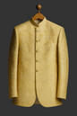 Light golden jamawar with skin Embriodery fabrics prince coat for men