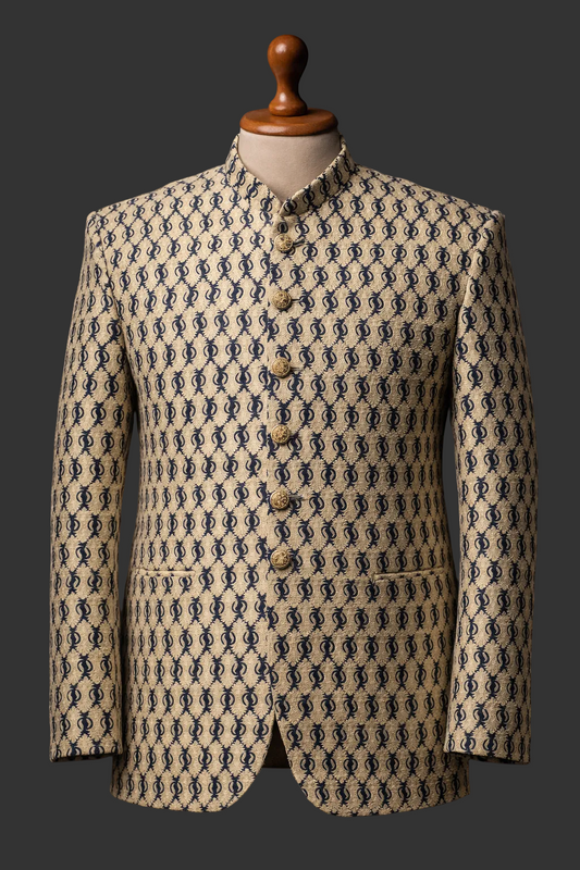 Black color with skin embroidery fabrics prince coat for men