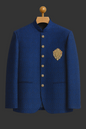 light Blue jamawar Hand Embroidered fabrics prince coat for men