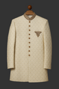 Off White Skin embroidered fabrics prince coat for men